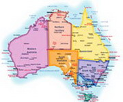 штаты, территории и города австралии